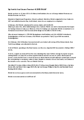 A preview of a PDF biography for Freeman, Patrick Paul Deane